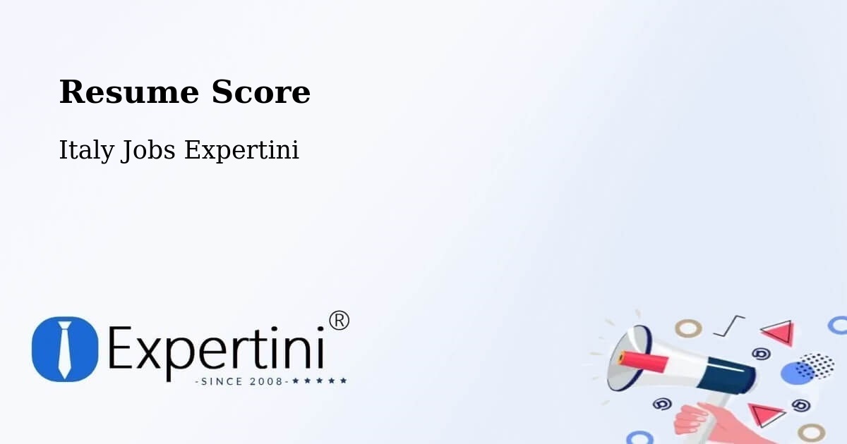 Resume Score & Job Description Match Tool – Frisanco - Italy Jobs Expertini